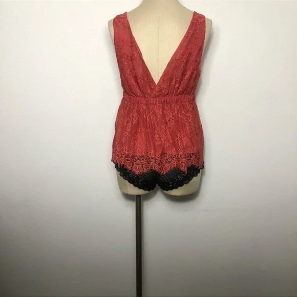 FREE PEOPLE | Frenchie Kiss Chante Lace rust sleeveless top - Picture 5 of 7